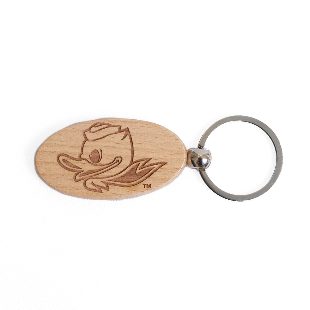 Fighting Duck, Neil, Brown, Keychain/Keytag, Wood, Home & Auto, Oval, Laser Etched, 833774